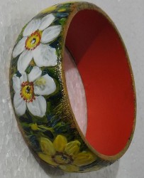 Brățara pictata manual - narcise