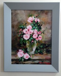 Buchet de trandafiri roz – tablou original