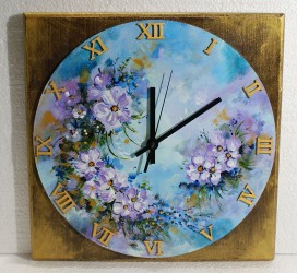 Ceas de perete pictat Flori de Primavara