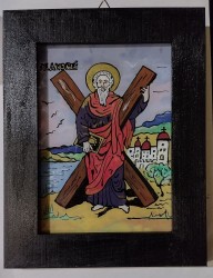 Icoana pe sticla Sf Andrei (17x22 cm)