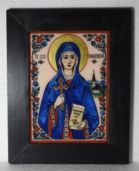 Icoană pe sticlă Sfânta Cuvioasă Parascheva (30x40 cm) – Pictată manual
