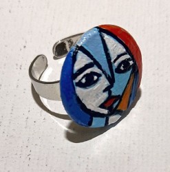 Inel handmade reglabil „Portret feminin”