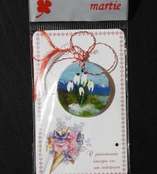 Martisor banut pictat manual, ghiocei