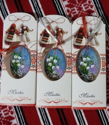 Mărțișor „Ghiocei în ninsoarea dimineții”