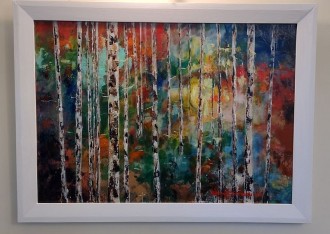 Padurea de mesteceni, pictura pe panza