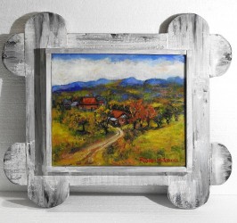 Peisaj rural din Magura, pictura pe panza