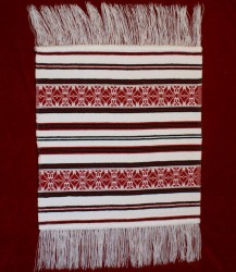 Servet traditionall Transilvania, 40x37 cm (alb,rosu,negru)