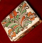 Bomboniera ceramica traditionala, Transilvania (maro si verde)