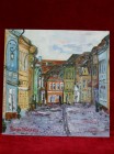 Brasov - centrul vechi, pictura 30x30 cm