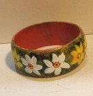 Brățară handmade din lemn „Narcise de primăvară”