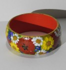 Brățară pictată manual, flori de câmp