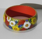 Brățară pictată manual, flori de câmp