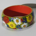 Brățară pictată manual, flori de câmp