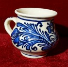 Cana traditionala ceramica Transilvania, 175 ml (albastru)
