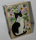Caseta carte pictata manual - pisica