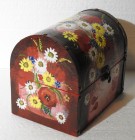 Cufaras din lemn pictat manual cu flori de camp (I)