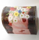 Cufaras din lemn pictat manual cu flori de camp (I)