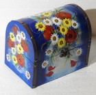 Cufaras din lemn pictat manual cu flori de camp (II)