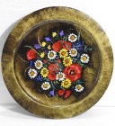 Farfrurie din lemn pictata Flori de camp