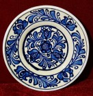 Farfurie ceramica traditionala, pentru tort (albastru)