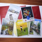 Felicitare-tablou pictată manual UNICAT