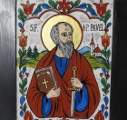 Icoană Sfântul Apostol Pavel pictată pe sticlă – 31 × 40 cm