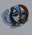 Inel handmade reglabil „Portret feminin”