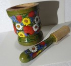 Mojar cu pistil din lemn, pictat manual