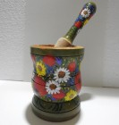 Mojar cu pistil din lemn, pictat manual