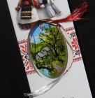 Mărțișor pictat manual - Peisaj rural