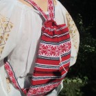 Rucsac cu motive populare traditionale romanesti (32x40 cm) rosu