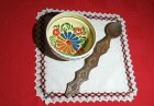 Servet popular cu dantela colorata (30x30 cm) Transilvania