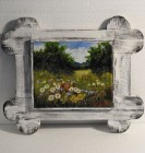 Tablou in rama rustica, peisaj de vara